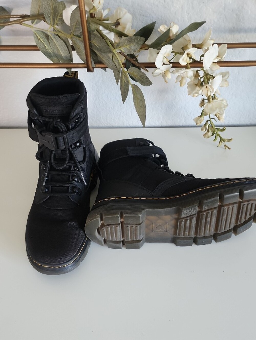 Dr. Martens Black Tactical Lace-Up Boots with Ankle Strap - Picture 8 of 13